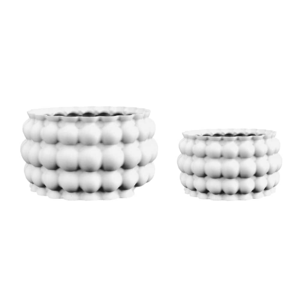 happimess Cindy Contemporary MidCentury Indoor Bubble Pattern Eco-Friendly 3D Printed Planters with Drainage, (Set of 2)