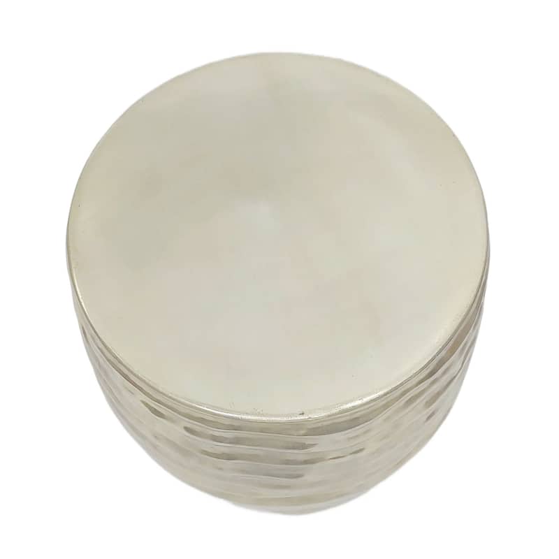 Metal Side Table Wavy Textured Base Narrow End Design - 18" Gold - 15.75" x 15.75" x 18.25"