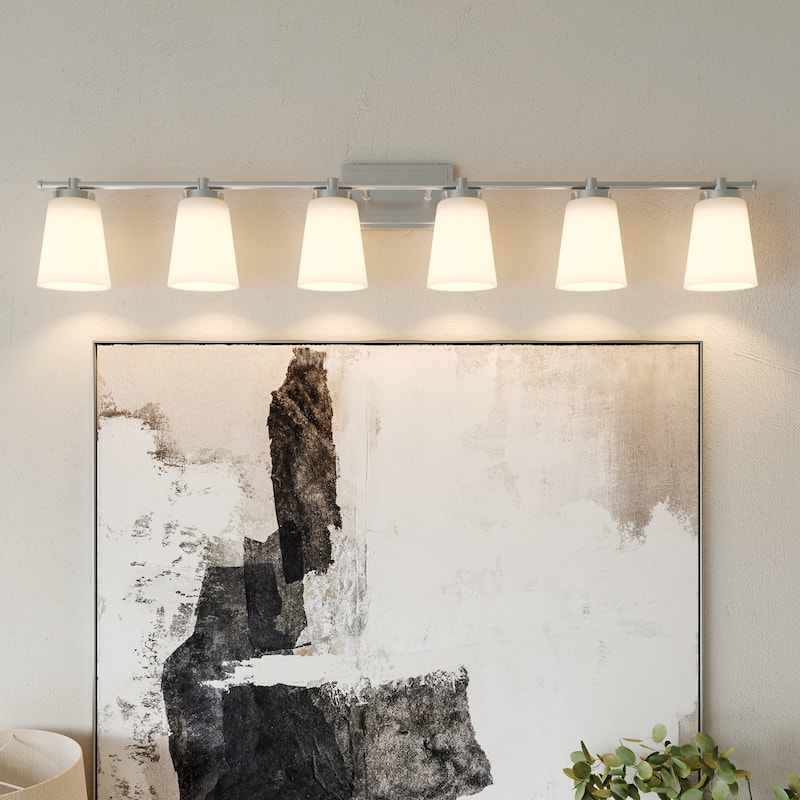 Acroma 6 - Light Steel Dimmable Bathroom Vanity Light - 6-light - Brushed Nickel