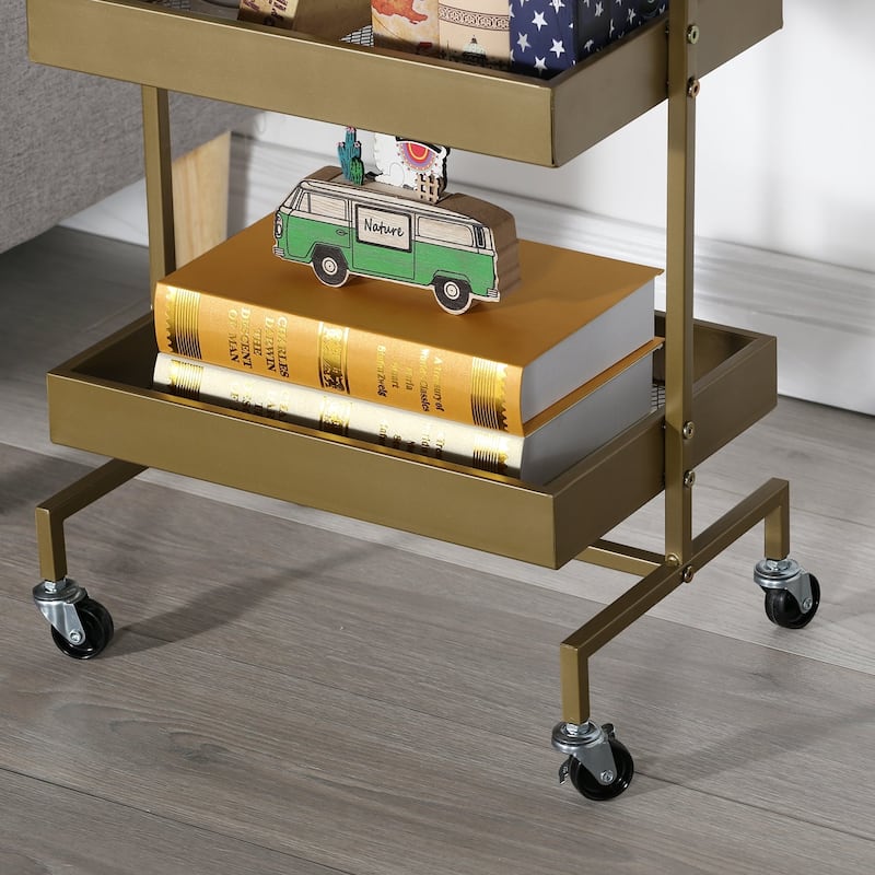 3-layer Iron Mesh Rack with Wheels