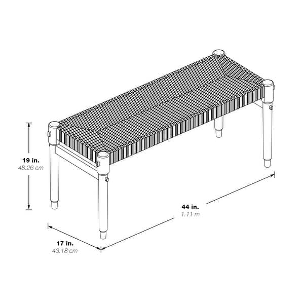 OS Home and Office Furniture Winchester Bench with Natural Seagrass
