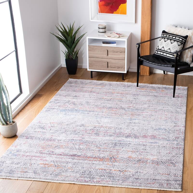 SAFAVIEH Valencia Henryka Boho Distressed Rug - 9' x 11'10" - Grey/Orange