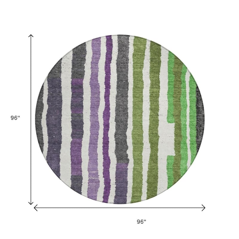 HomeRoots Striped Transitional Rectangle Outdoor Rug
