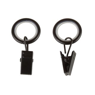 InStyleDesign 5/8 inch Noise-Canceling Curtain Rings w/Clip (Set of 10)