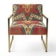 preview thumbnail 18 of 23, Designart "Moroccan Orange Tiles Collage I" Upholstered Bohemian Chic Accent Chair - Arm Chair