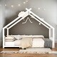 preview thumbnail 10 of 9, 2 Size White Metal House Bed with Metal Frame Playhouse Design for Kids