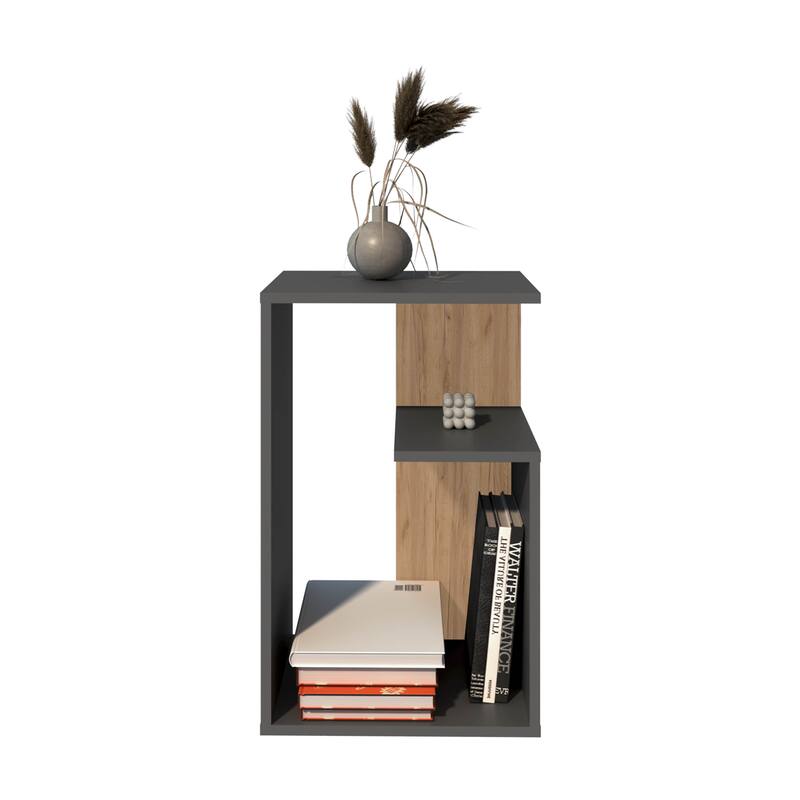 Side Table 25" H, 1 Shelf with durable engineered wood construction,easy to assemble