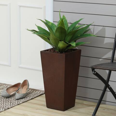 Rustic Brown Medium-tall Angled Planter by Havenside Home - 18.5" H x 9.4" W x 9.5" D