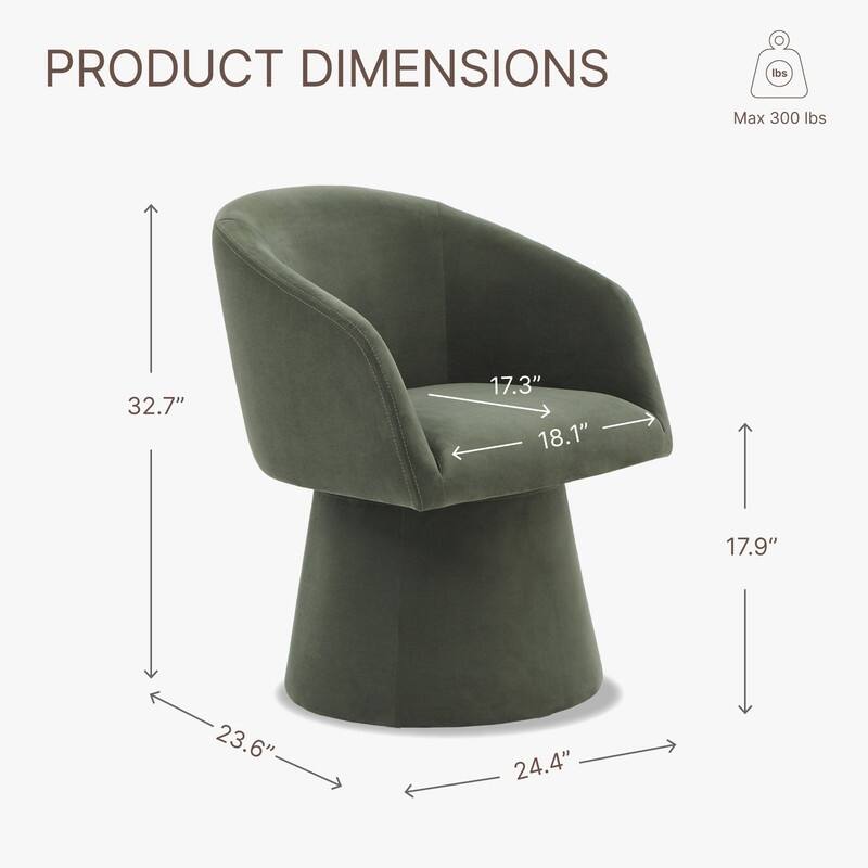 Evie Modern Upholstered Fabric Swivel Dining Chair