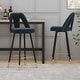 preview thumbnail 40 of 45, Set of 2 Contemporary Velvet Upholstered Bar Stool with Nailheads Black