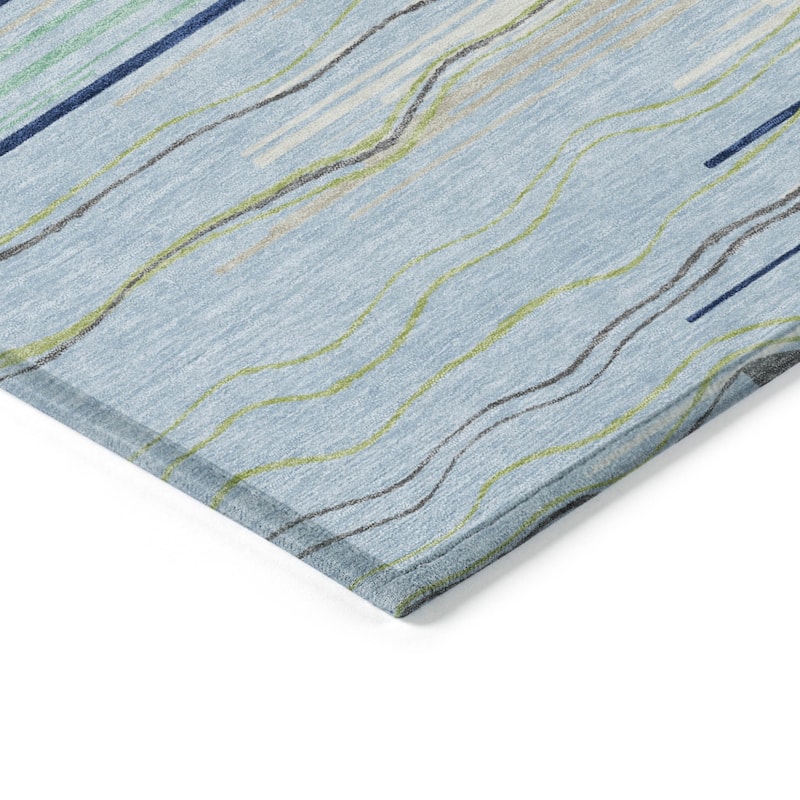 HomeRoots Striped Transitional Rectangle Outdoor Rug
