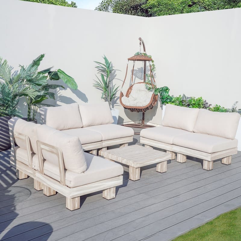 Outdoor Aluminum Conversation Sofa Set with Sponge-filled Cushion
