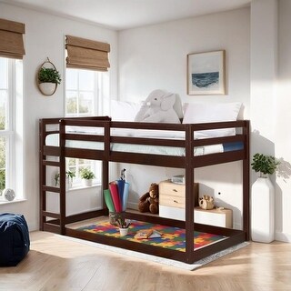 Twin Loft Bed with Ladder & Safety Guaranteed, Espresso