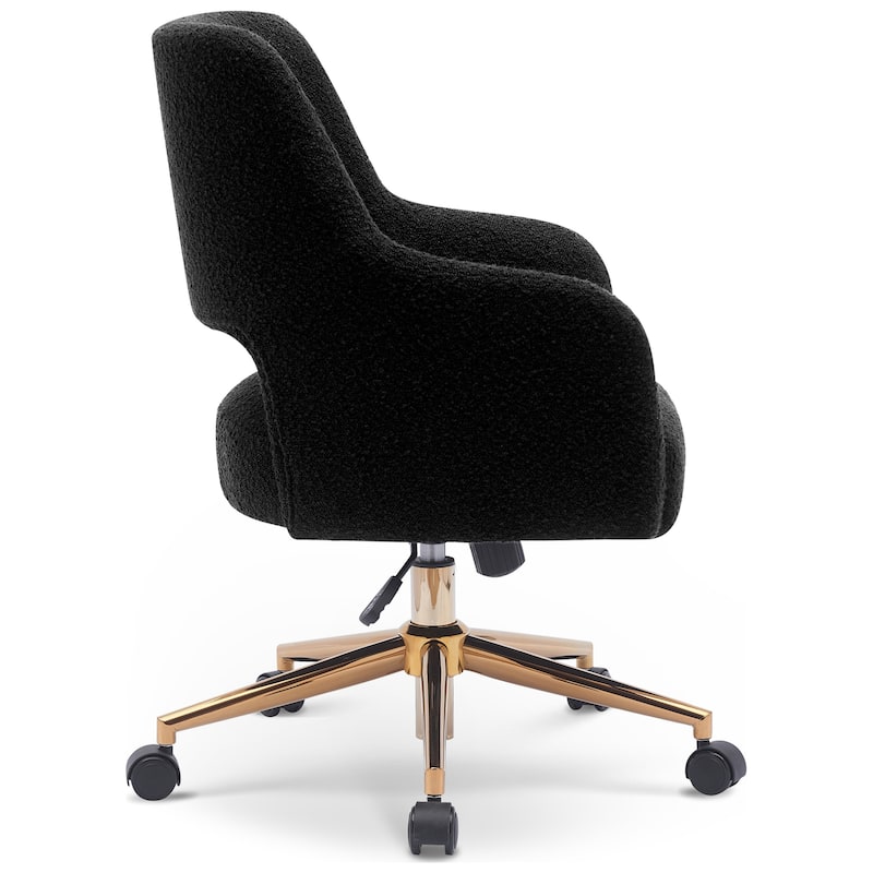Boucle Upholstered Office/ Desk Chair - Swivel/ Adjustable Height (Set of 2)