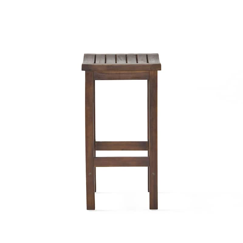 2-Pack Outdoor Acacia Wood Counter Height Bar Stools