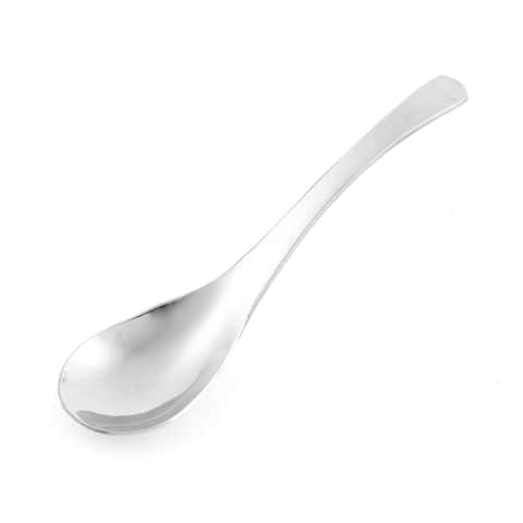Home Kitchen Tableware Dinner Porridge Rice Soup Spoon - Silver - 6" x 1.6"(L*W)