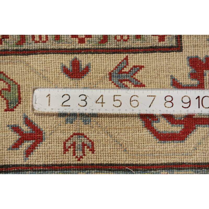 Hand Knotted Oriental 100% Wool Carpet Traditional Geometric Red Kazak Area Rug - 9' 3'' X 8' 5''