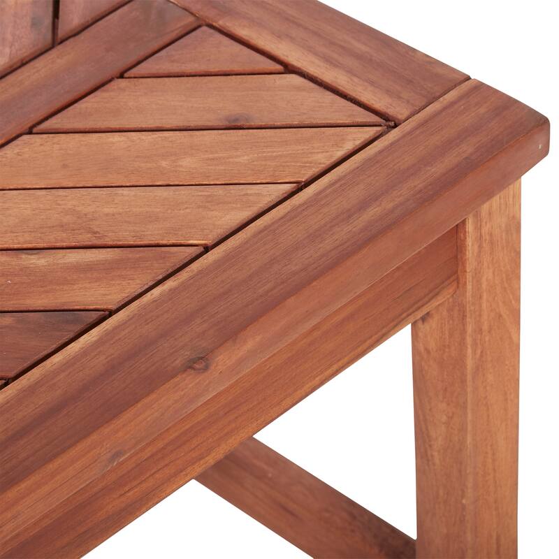 Walker Edison Elephant Point Acacia Wood Chevron Bench