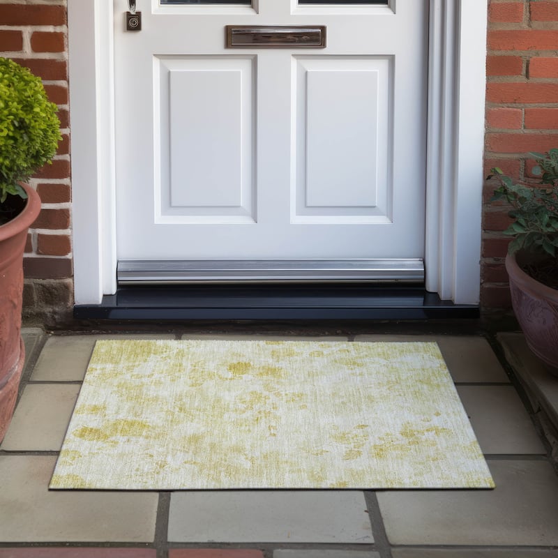 Machine Washable Indoor/ Outdoor Chantille Vanishing Floral Rug