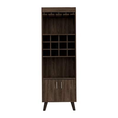 Bar Cabinet Bull, Living Room, Dark Walnut，High quality and durable
