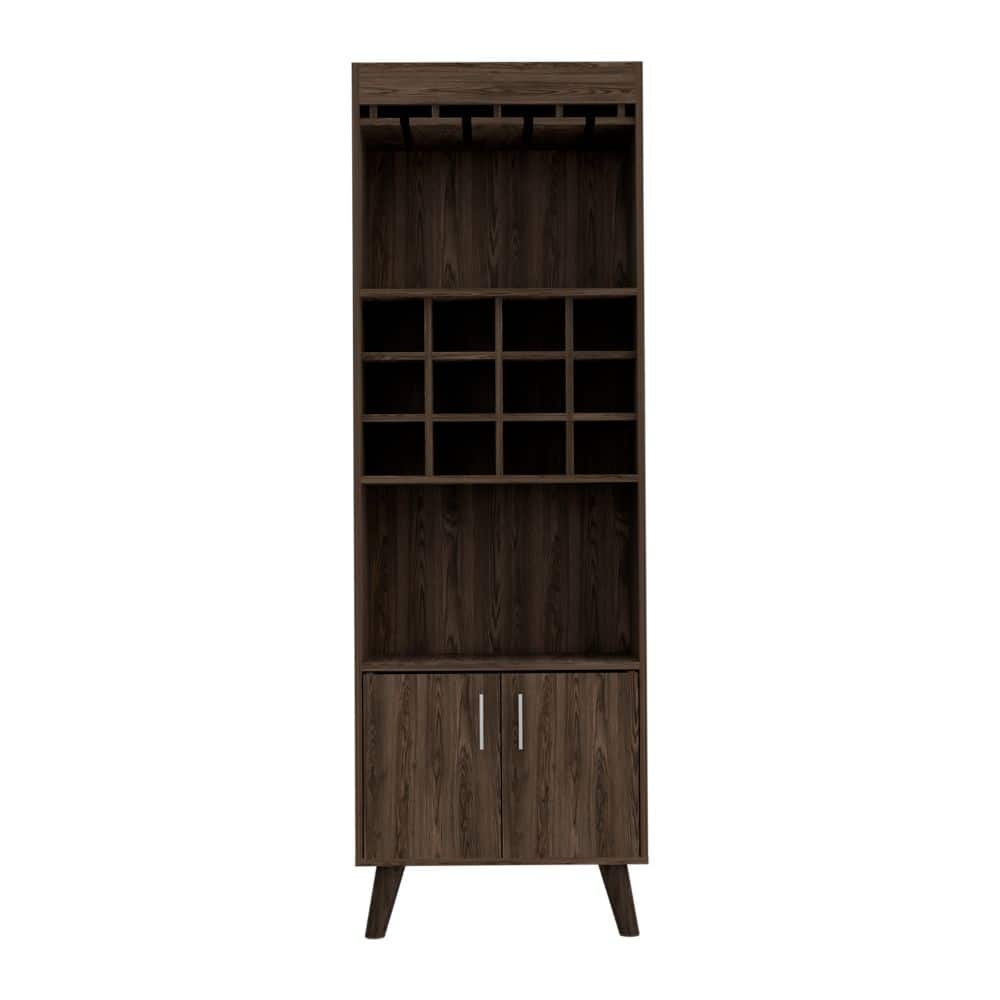 Bar Cabinet Bull, Living Room, Dark Walnut，High quality and durable