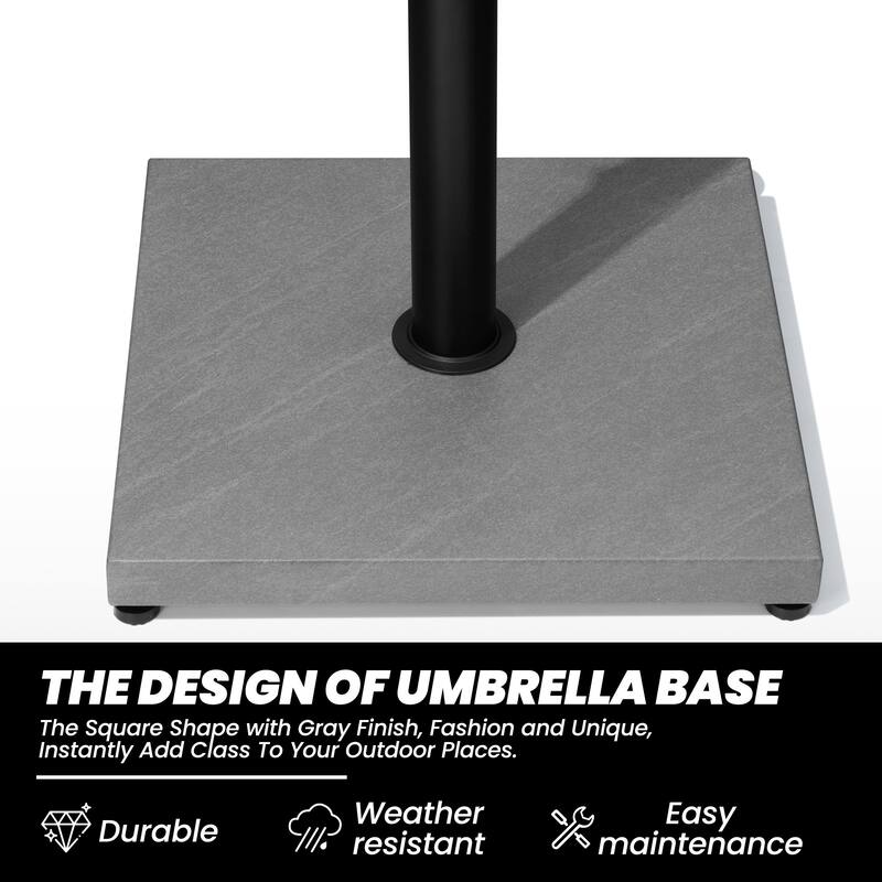 Umbrella Base Holder Square Weighted Stand for Outdoor Market Umbrella, Cement Concrete Steel