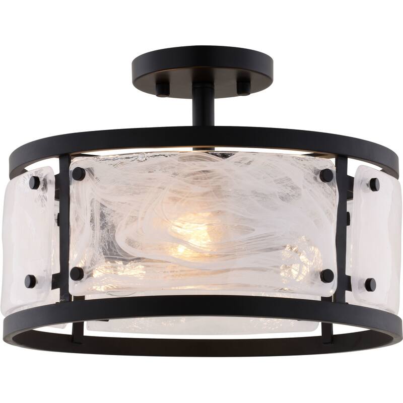 Vaxcel Lighting C0333 Wilder 3 Light 13" Wide Semi-Flush Drum Ceiling - Matte Black
