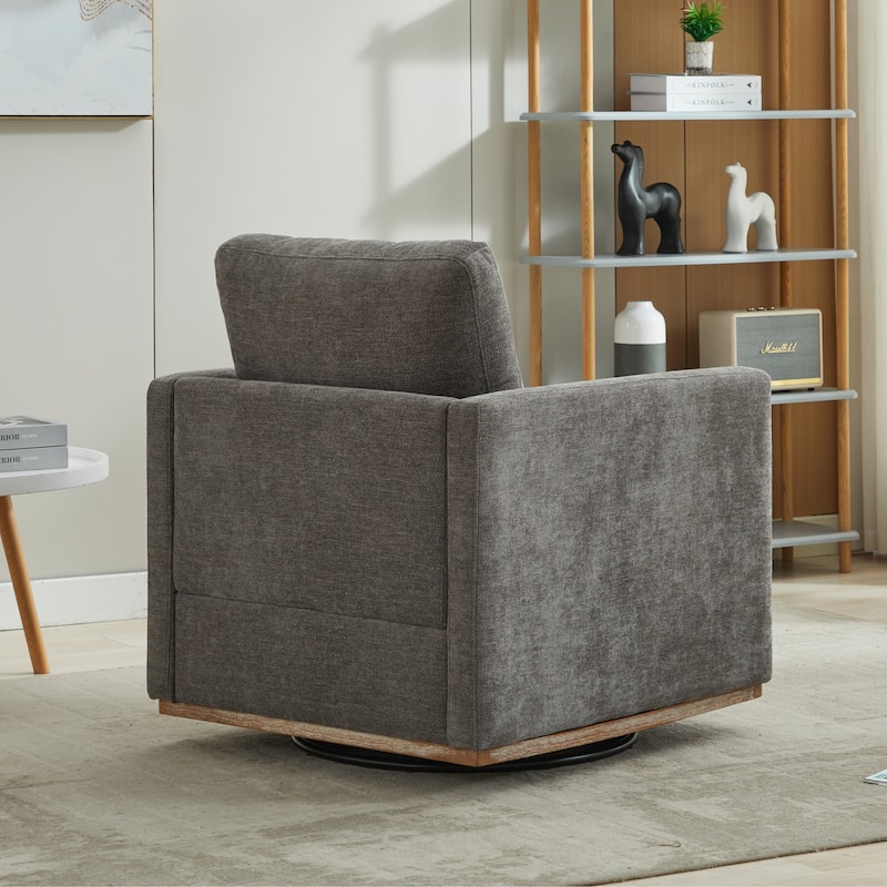 Mid Century Modern Swivel Accent Chair, 360 Degree Swivel Armchair For Living Room, Bedroom
