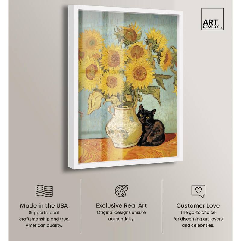 Sunflower Kitten Shadowbox by Art Remedy