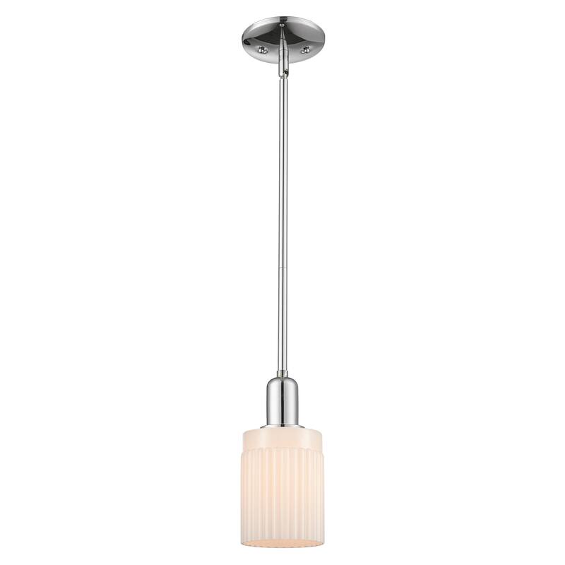 Innovations Lighting Endless Possibilities Arcadia - Hadley - 1 Light 5" Stem Hung Mini Pendant - Polished Chrome/Matte White