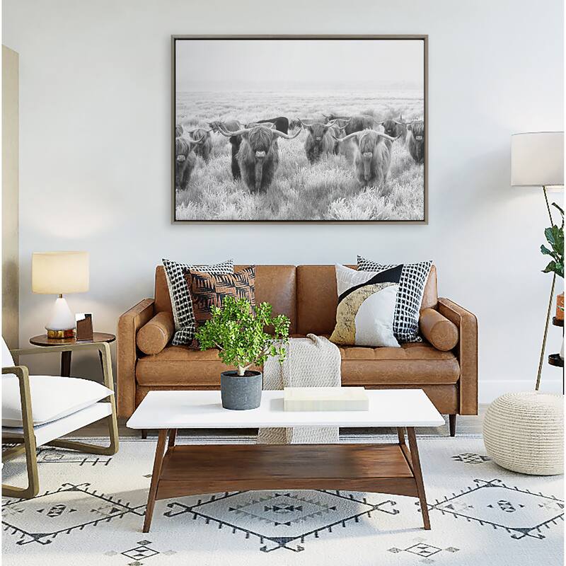 Kate and Laurel Sylvie Cow Herd Canvas by The Creative Bunch Studio