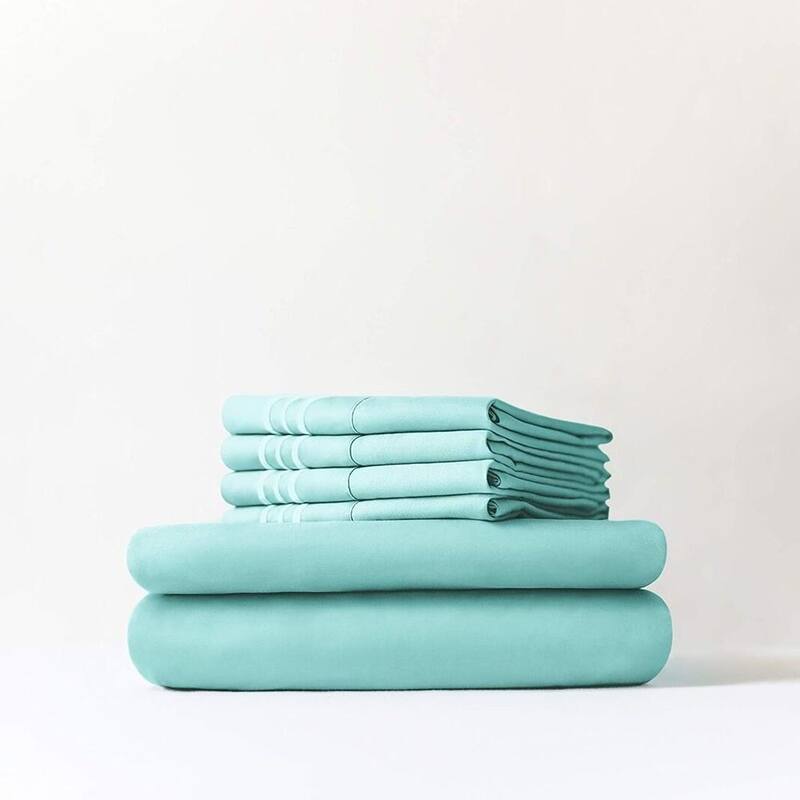 6pc Full Size Deep Pocket Fitted Sheet Set Spa Blue Bed Bath & Beyond 40157791