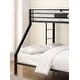 preview thumbnail 10 of 9, Black Twin XL/Queen Bunk Bed w/ Slat System & Ladder