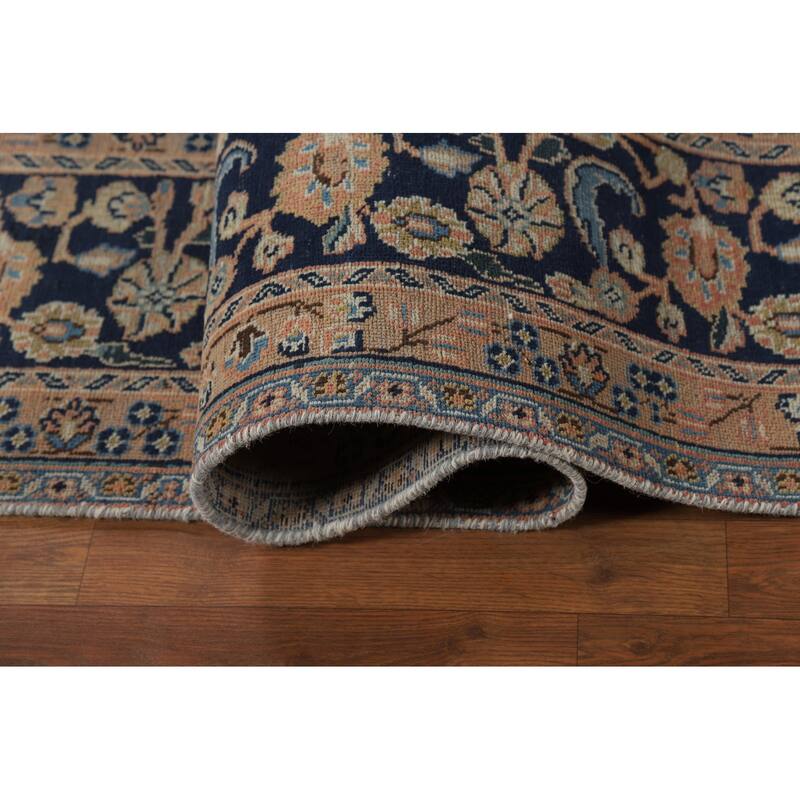 Light Orange Mashad Persian Area Rug Handmade Wool Carpet - 9'9"x 12'3"