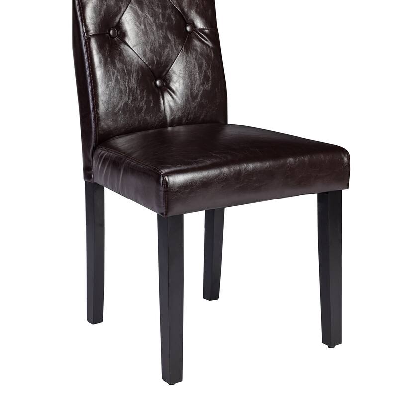 Javlergo Upholstered Dining Chairs Set of 2, Fabric or Faux Leather Dining Room Chair with Metal Legs
