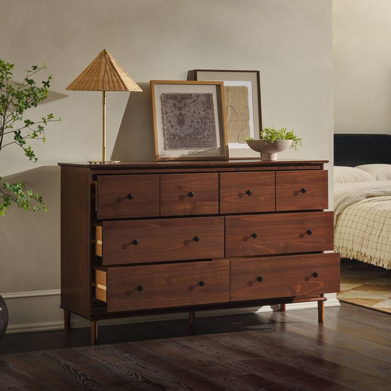 Walker Edison Bullrushes 6-Drawer Solid Wood Dresser