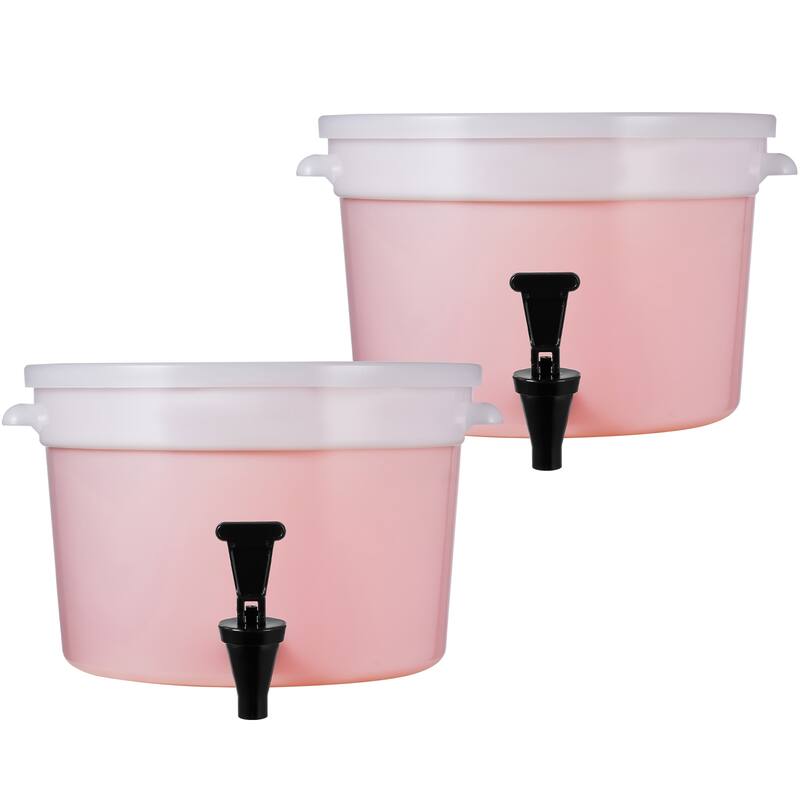 Beverage Dispenser with Spigot and Lid, Iced Tea Lemonade Juice Water Dispenser - 3 gallons 2 packs