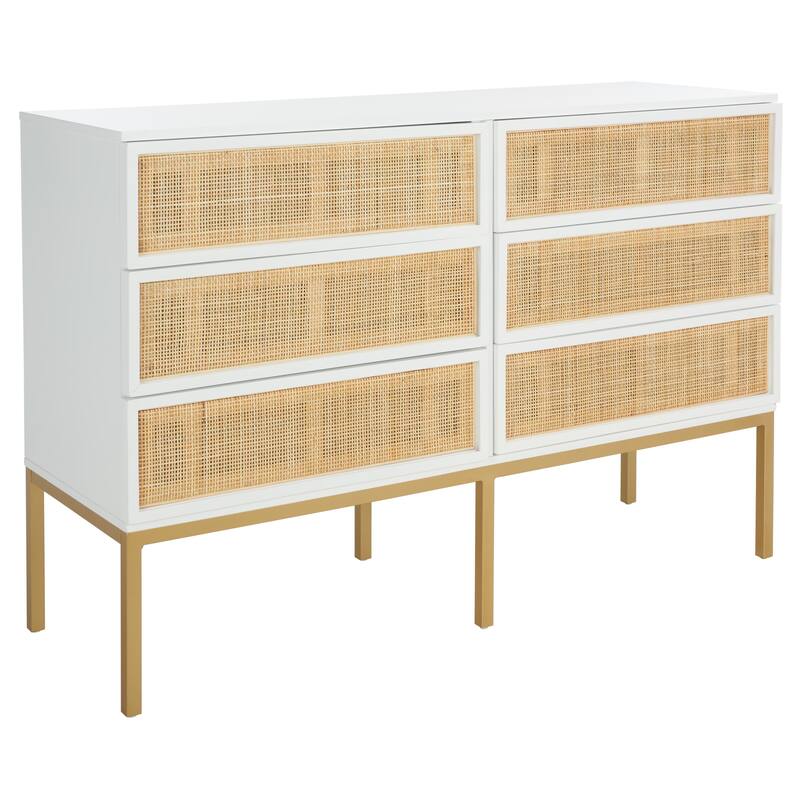 SAFAVIEH Audrey 6 Drawer Rattan Dresser