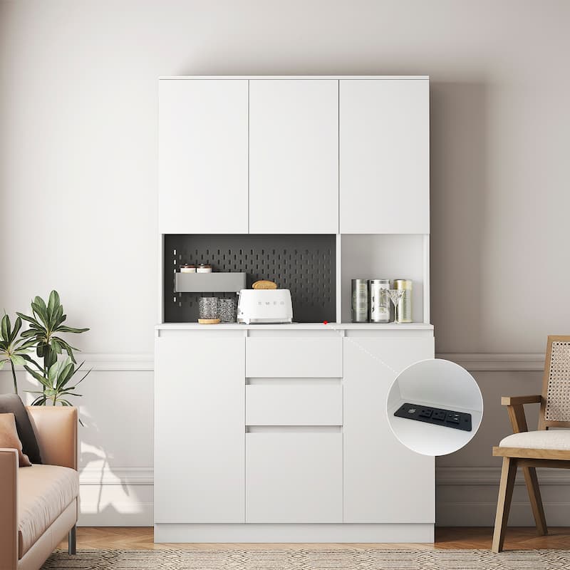 Freestanding Kitchen Pantry Cabinet Buffet Cupboards Sideboard