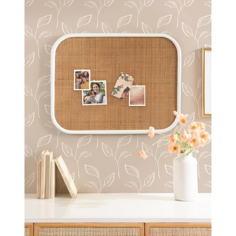 Kate and Laurel Planche Rattan Wall Pinboard