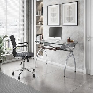 Vista glass hot sale top desk