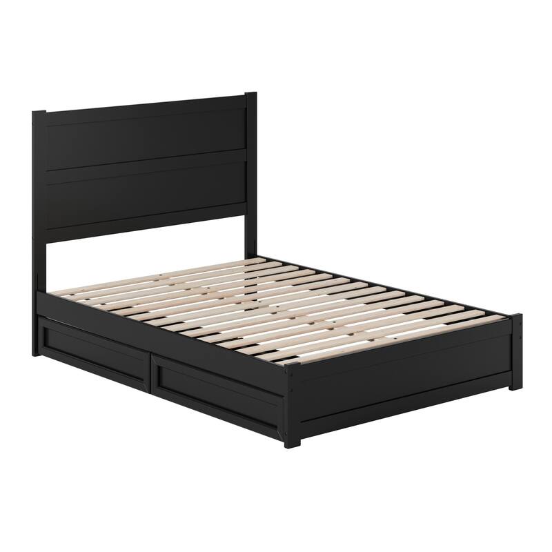Aveline Wood Platform Bed with Matching Footboard & Storage Drawers