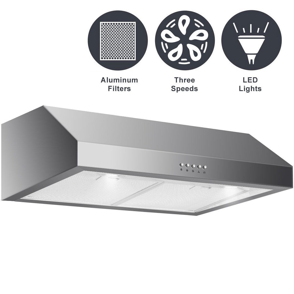 Shop Gymax 30 Under Cabinet Kitchen Range Hood Stainless Steel W