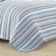 preview thumbnail 8 of 11, Nautica Jettison Horizontal Stripes Reversible Cotton Quilt (Blue, 3 Piece Set)