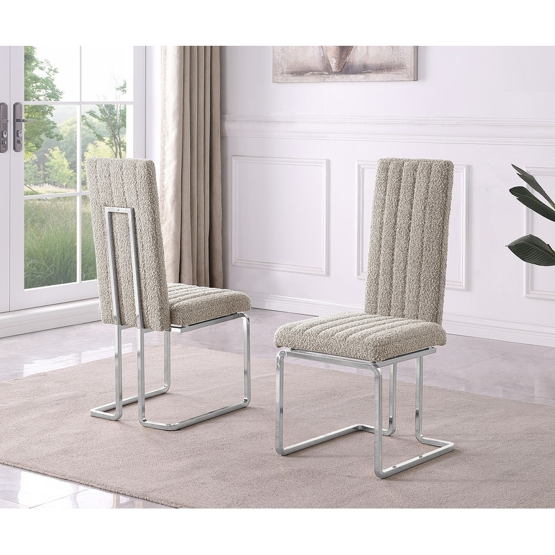 Best Quality Furniture Boucle Fabric 2pc Chairs