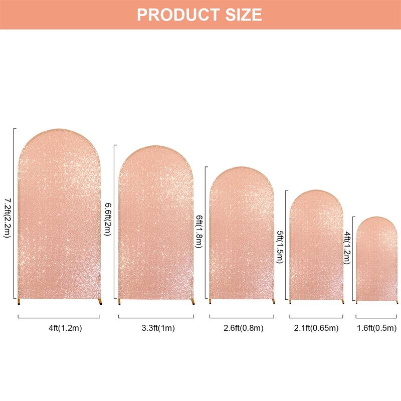 1 pack Bling Arch Backdrop Cover, Sequin Wedding Arch Stand Cover with Round Sequins, Zipper Design Banquet Backdrop Cover