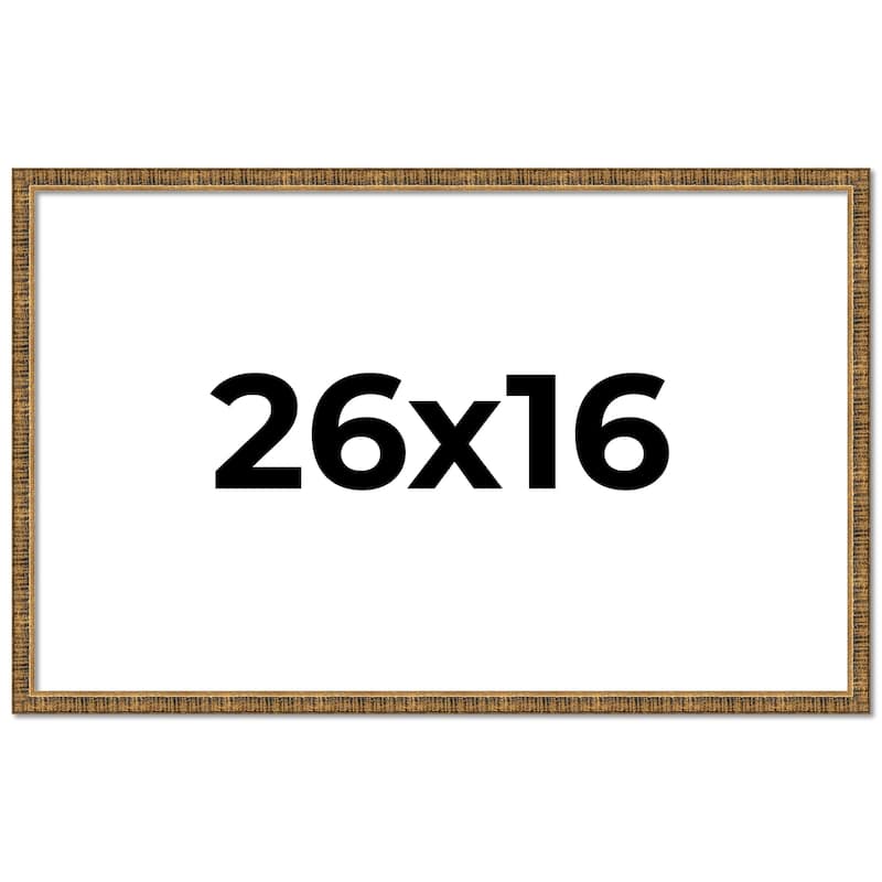 26x16 Frame Black Real Wood Picture Frame Kingsley Gold Distressed Photo Frame with UV Acrylic Foam Board Backing &