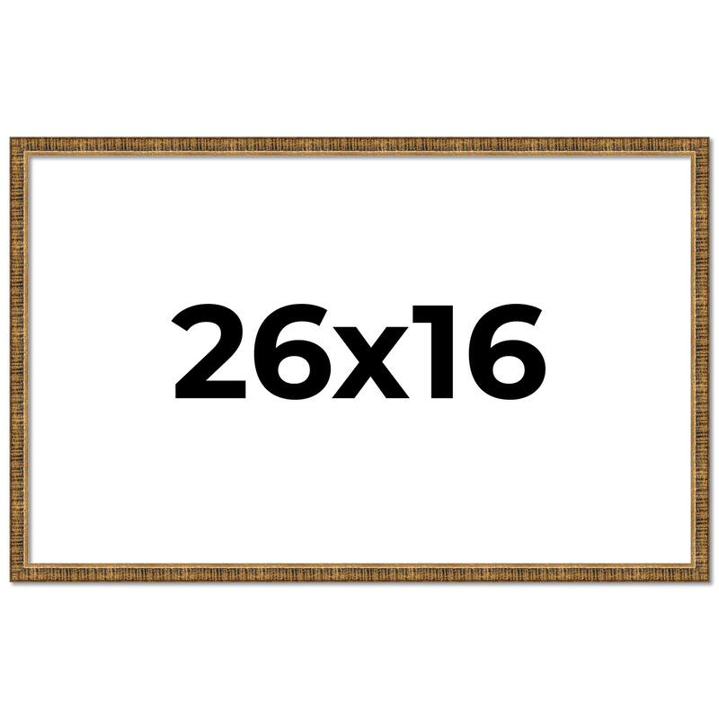 26x16 Frame Gold Solid Wood Picture Frame - Complete Modern Photo
