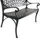 preview thumbnail 6 of 6, Sunnydaze 2-Person Black Checkered Cast Aluminum Outdoor Patio Garden Bench