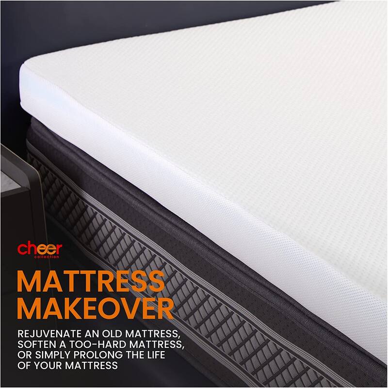 Cheer Collection 2 Inch Gel Infused Memory Foam Bed Topper with Washable Cover